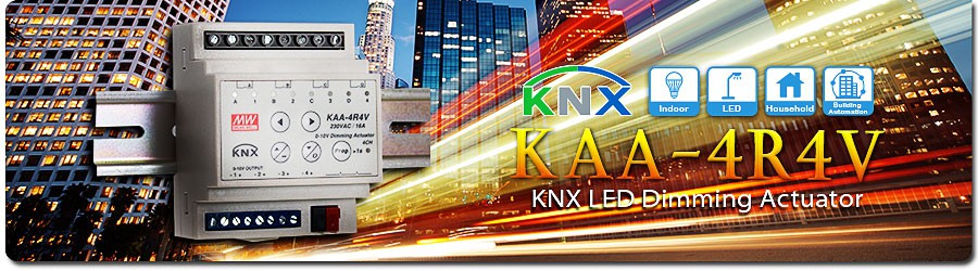 Новинка — реечный светодиодный диммер шины KNX серии KAA-4R4V от MEAN WELL